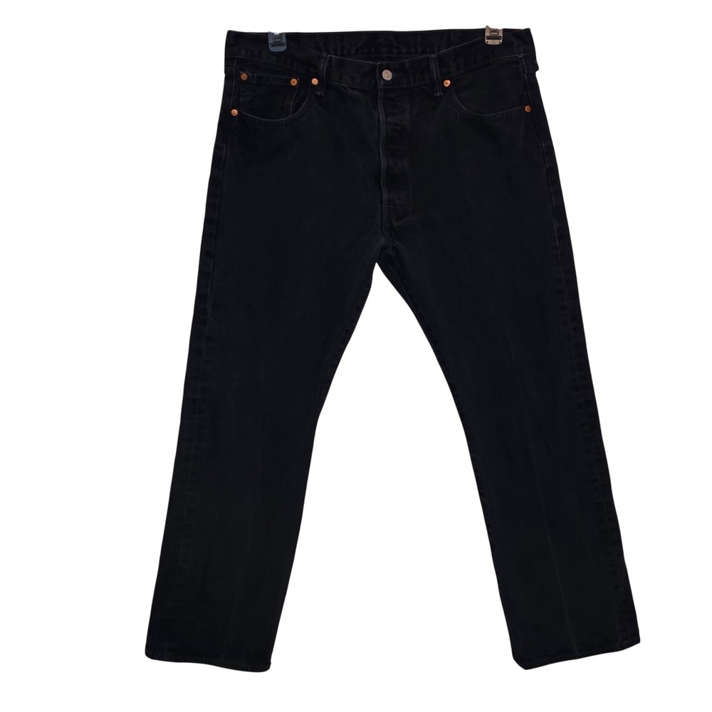 Levi's‎ 501 Black Denim Jeans Button Fly Straight Leg Men's Size 38x29